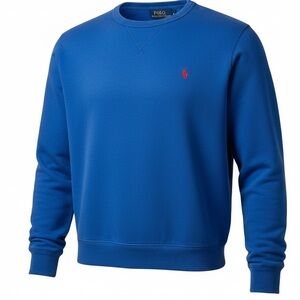 Polo Ralph Lauren Royal Blue Crewneck Sweatshirt Classic Cotton Pullover Size L
